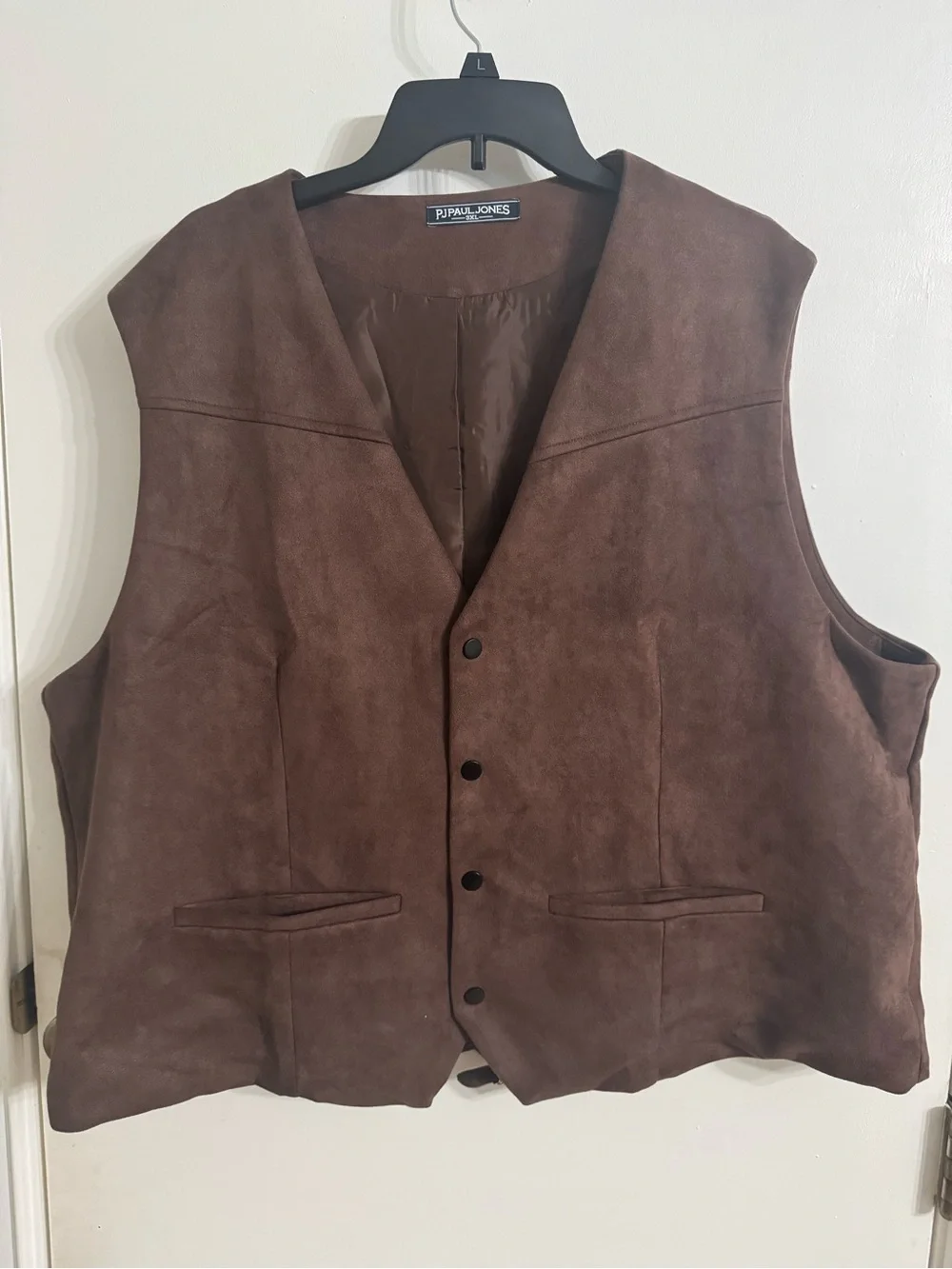 P.J. Paul Jones Men's Brown Suede Button-Front Vest